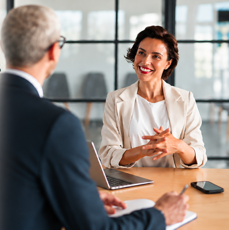 Senior leaders talking- executive coaching with Roxanna Draddy